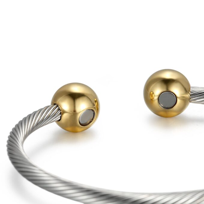 Women Stainless Steel Power Magnetic Bangles Relieve Pain - Image 4