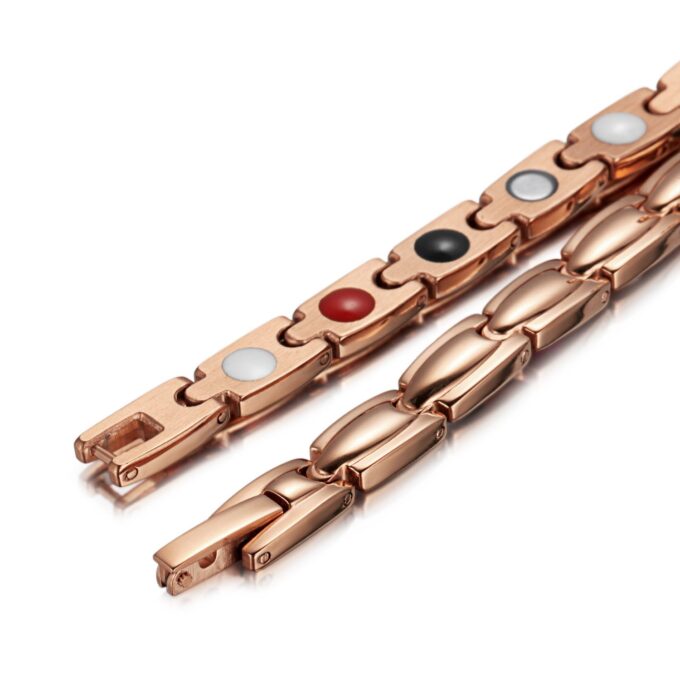Stainless Steel Rose Gold Bio Magnetic Bracelet Necklace Series - Image 9