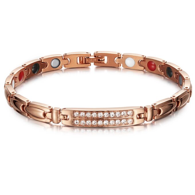 Stainless Steel Rose Gold Bio Magnetic Bracelet Necklace Series - Image 7