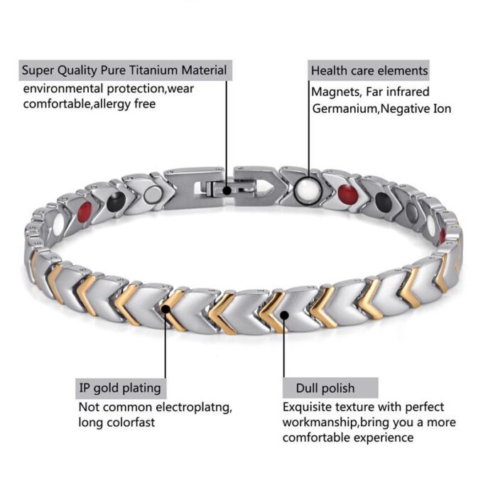 Woman's Arthritis Magnetic Bracelets Reviews Blood Circulation Titanium Bracelet - Image 4