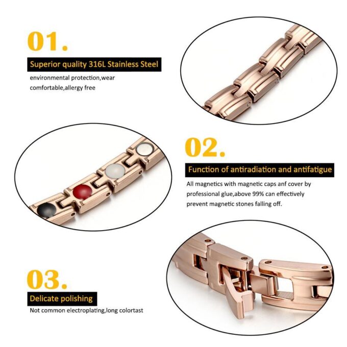 Trending Women Magnetic Bracelet 4 in 1 Health Care Elements Joint Pain Relieve - Image 4
