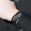 Black Jerico Leather Bracelet - Image 4