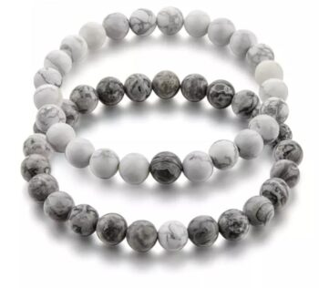 Grey Distance Bracelets - White