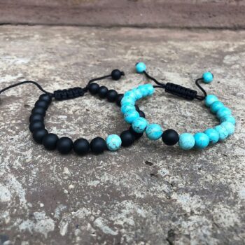 Gemstone Turquoise Adjustable Couple Distance Bracelets