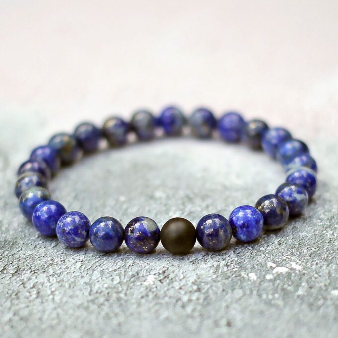 Black Onyx Lapis Lazuli Gemstone Couple Distance Bracelets Set - Image 3