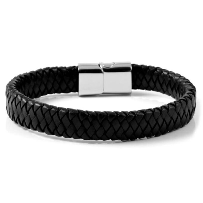 Black Jerico Leather Bracelet - Image 3