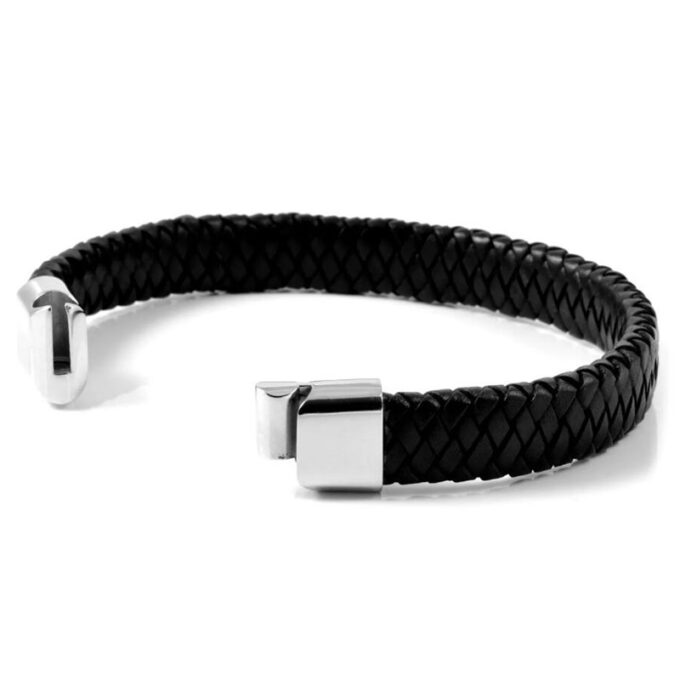 Black Jerico Leather Bracelet - Image 2