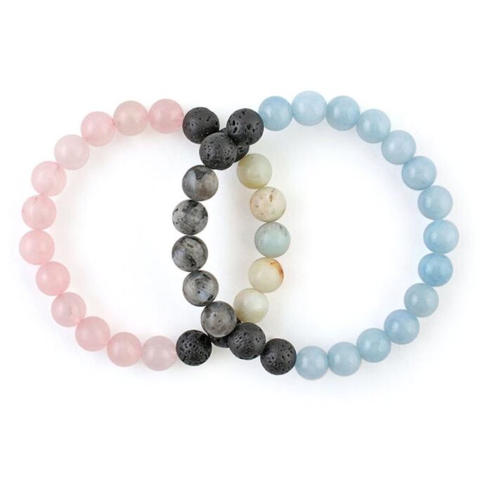 Diffuser Oil Gemstone Couple Distance Bracelets - Image 2
