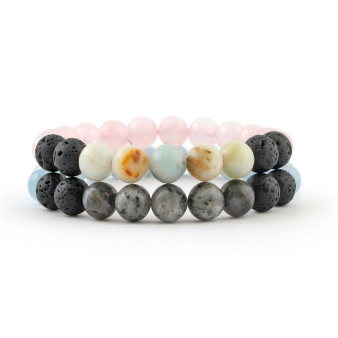 Diffuser Oil Gemstone Couple Distance Bracelets