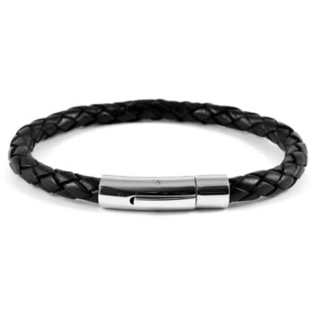 Black 6mm Bolo Leather Bracelet