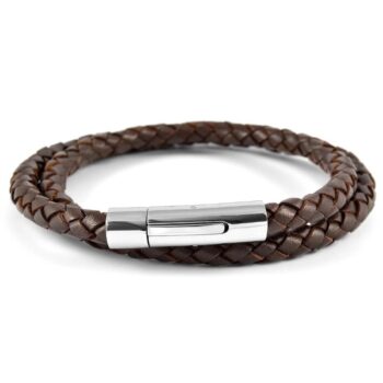 6mm Dark Brown Twist Bolo Leather Bracelet