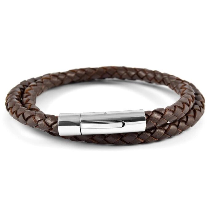 6mm Dark Brown Twist Bolo Leather Bracelet
