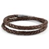 6mm Dark Brown Twist Bolo Leather Bracelet - Image 2