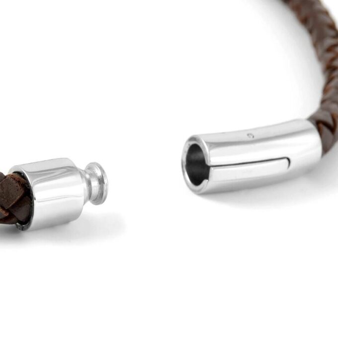6mm Dark Brown Twist Bolo Leather Bracelet - Image 3