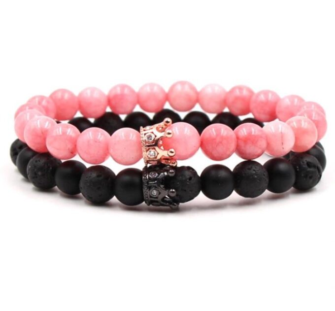 Pink Crown Distance Bracelets
