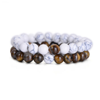 Tiger Eye Stone Couple Distance Bracelet