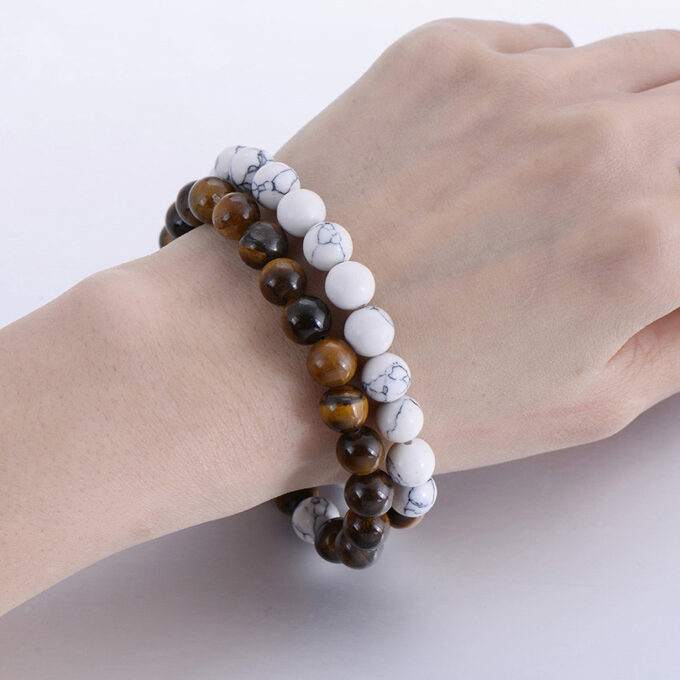 Tiger Eye Stone Couple Distance Bracelet - Image 5